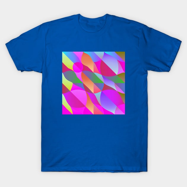 Pink Blue Green Swirled Colorful Flame Abstract Pattern T-Shirt by SeaChangeDesign